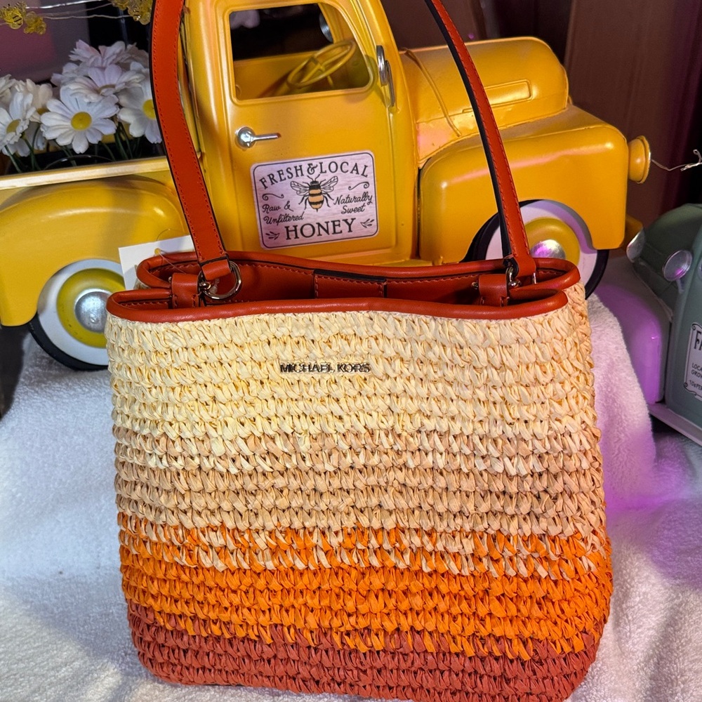 Michael Kors Orange and Cream Gradient Tote